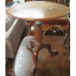 Small mahogany circular tripod occasional table.