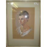 20th Century, Italian School, portrait of a young woman, indistinctly signed and dated: 1960,