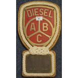 German Mercedes Benz brass vehicle shield together with a plaque numbered: 783, dated: 1958.