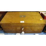 Early 20th Century oak box with associated fitted interior with twin brass handles.