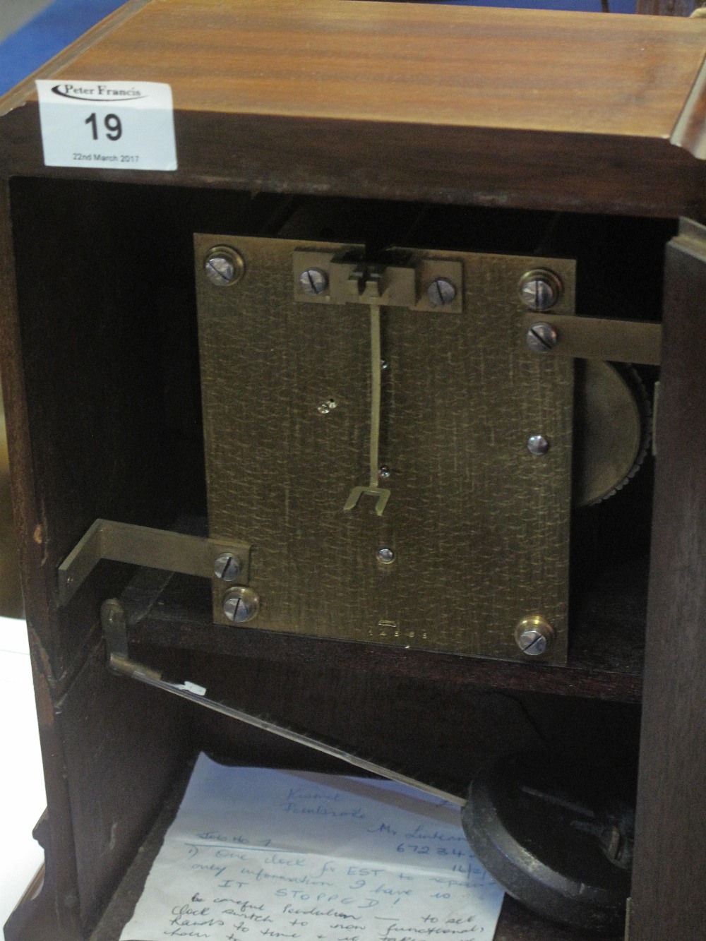 Early 20th Century mahogany mantel clock by James Ballantyne of Glasgow, - Image 2 of 2