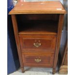 20th Century mahogany two drawer bedside table.