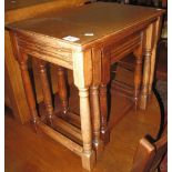 20th Century oak nest of three rectangular tables.