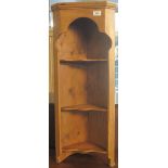 Small pine three section corner cabinet or unit.