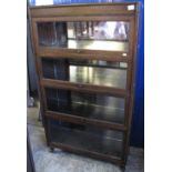 Early 20th Century oak Wernicke type four section bookcase.