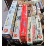 Tray of boxed Airfix model kits to include various aeroplanes etc.