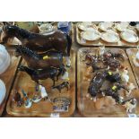 Two trays of assorted china animals to include: Beswick robin; Wade tortoise; Beswick foal;