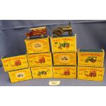 Ten boxed models of Yesteryear series by Lesney,