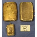 Bag of assorted silver items to include two cigarette cases,
