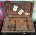 19th Century mahogany brass bound doctor's or military personnel box with fitted interior above