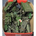 Box of assorted Dinky toys, diecast military vehicles, including Centurion tank,