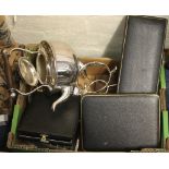 Box of assorted items to include: cased,