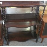 Victorian rosewood whatnot on barley twist supports.