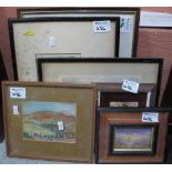 Group of small furnishing pictures, topographical prints etc.