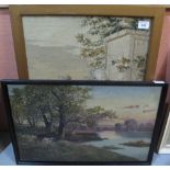Mary Hannah Maddox, (Welsh, early 19th Century), river landscape, signed, oils on canvas,