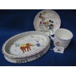 Royal Paragon bone china 'ABC' series, oval shaped baby's plate ''E' Stands for Elephant,