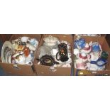 Three boxes of assorted china to include: Beswick foal;