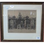 Henry Rushbury, 'Horse Guards, London', uncoloured etching, signed in pencil by the artist.