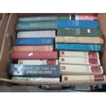 Box of works by Winston Churchill and other political volumes, military history etc.