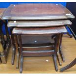 20th Century mahogany rectangular nest of three tables.