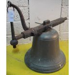 Bronze church or chapel bell with iron striker.