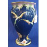 Carlton ware pottery baluster shaped vase, decorated with birds and trees,