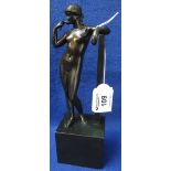 Patinated bronze Grecian style figurine,