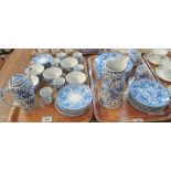 Two trays of Japanese Noritake porcelain tea and coffee ware items,