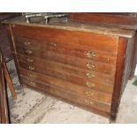 Early 20th Century oak plan or architect's chest.