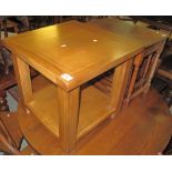 Modern solid oak, two tier, square occasional table.