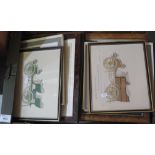 Box of assorted furnishing prints, mainly of vintage vehicles and horse drawn vehicles.