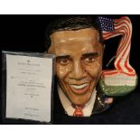 Royal Doulton bone china 'Character Jug of the Year, 2011, President Barack Obama', D7300,