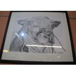 After Gil Gregory, 'Traditional Hereford Bull', limited edition monochrome print,