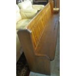 Large early 20th Century pitch pine pew. CONDITION REPORT: No obvious damage.