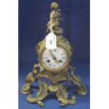 19th Century French Ormolu Cartel clock with putti mount,