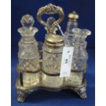 Silver plated six bottle cruet stand with six cut glass jars, various. (B.P. 24% incl.