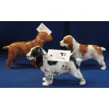 Two similar Royal Doulton china standing models of Spaniels: HN1109 and HN1036,