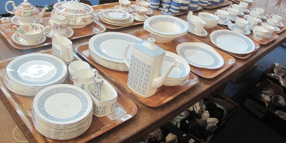 Six trays of Royal Doulton English fine bone china 'Counterpoint' H5025 tea,