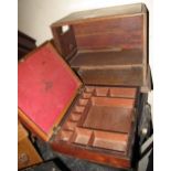 19th Century rosewood artist's box, together with an oak radio cabinet. (2) (B.P. 24% incl.