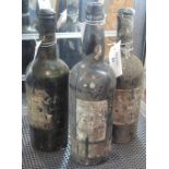One bottle Croft vintage port, 1943, one bottle Constantino's vintage port, 1945, and another, 1947.