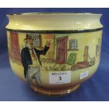 Royal Doulton Dickens ware pottery jardiniere,