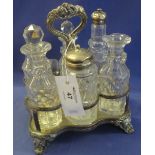 Silver plated six bottle cruet stand with six cut glass jars, various. (B.P. 24% incl.