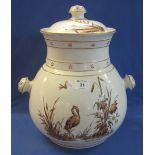 19th Century Staffordshire Pottery baluster shaped, lidded pail,