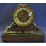 19th Century two train drum head mantel clock, marked: Benefink and Co., Cheapside. (B.P. 24% incl.