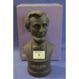 Wedgwood black basalt bust of Abraham Lincoln, President of the US, 1861-1865.