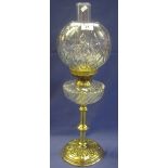 Early 20th Century brass double burner oil lamp,