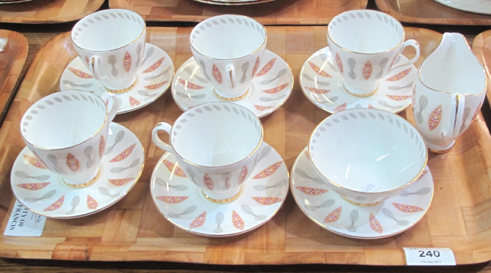 Tray of Royal Albert bone china 'Safari' teaware comprising: five teacups; five saucers;