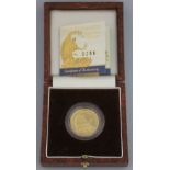 2007 BRITANNIA GOLD PROOF £25 COIN, 8.51g, in original fitted box with certificate of