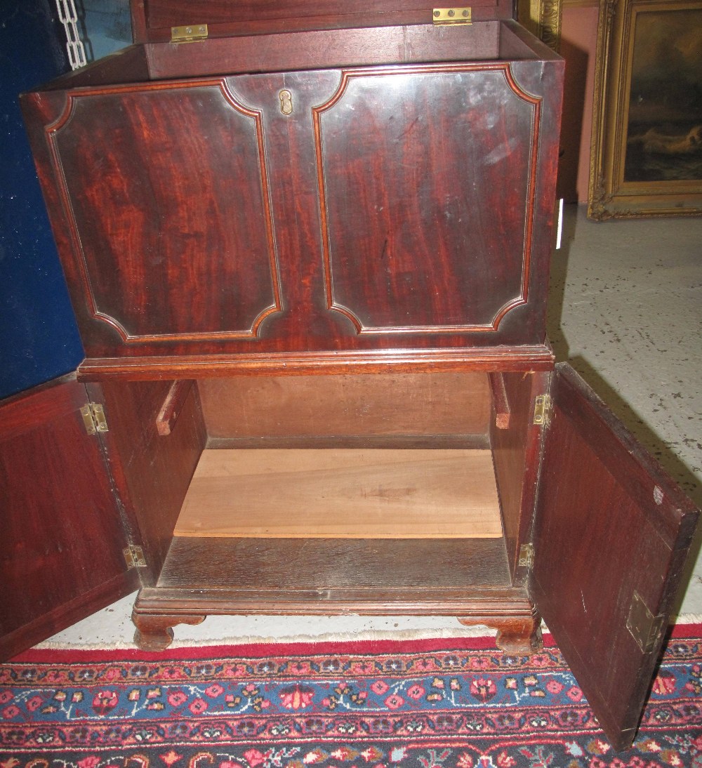 18TH CENTURY MAHOGANY TWO STAGE CHEST UPON CUPBOARD, - Image 7 of 11