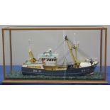WELL MADE SCALE MODEL OF THE DEEP SEA TRAWLER 'SEA LADY' with registration no. BM28. Perspex case.